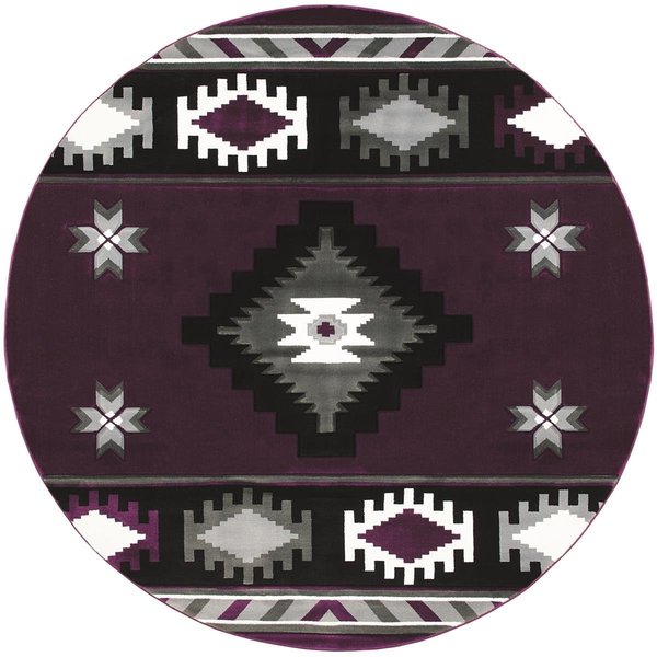 United Weavers Of America 7 ft. 10 in. Bristol Caliente Plum Round Rug 2050 10482 88R